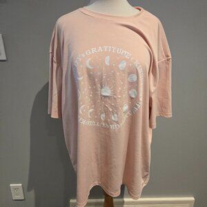 SHEIN Curve Women’s Celestial Graphic Oversized Tee | Size 2XL | Peach